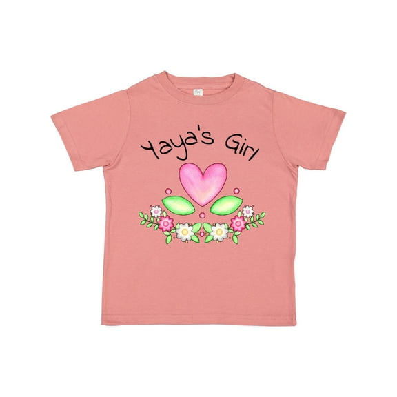 Inktastic Yaya's Girl Heart Flowers Girls Toddler T-Shirt