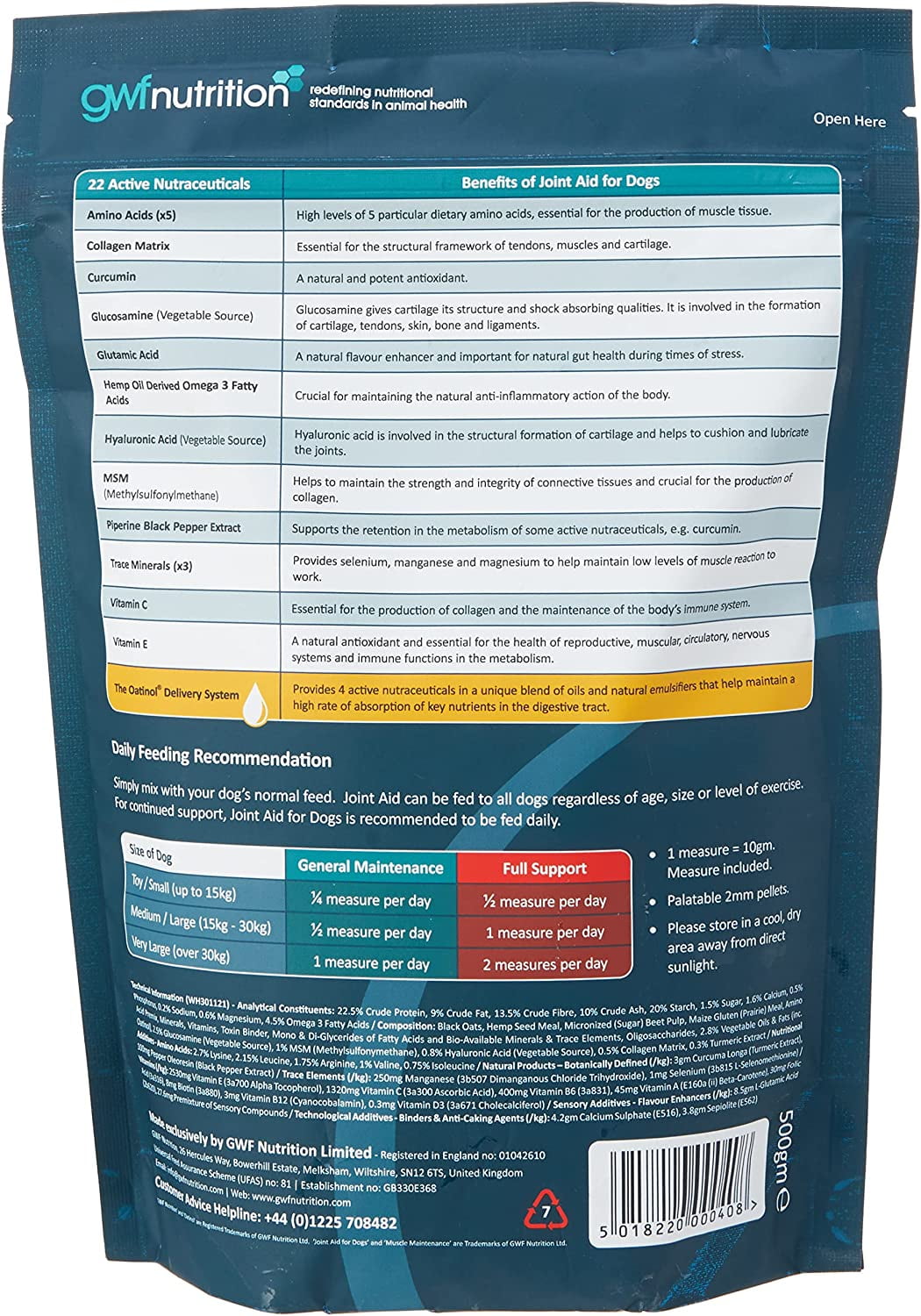 GWF Joint Aid For Dogs Food Supplement, 500 g