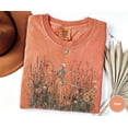 thumbnail image 2 of Skeleton Dancing Arabesque Wildflower T-Shirt | Cottagecore Botanical Floral Skeleton Graphic Tee in Moss Green | Nature Lover Women's Shirt, 2 of 5
