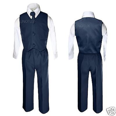 New Baby Boy & Toddler Wedding Easter Formal Party Vest NAVY Suit S M L XL 2T-14