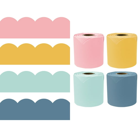 Carson Dellosa 65' Happy Day 4 Pack Rolled Bulletin Board Border Set (4 rolled borders)