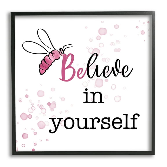 Stupell Industries Purple Believe Honey Bee Animals & Insects Painting Black Framed Art Print Wall Art, 12 x 12