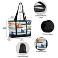 thumbnail image 2 of FORMRS Canvas Laptop Tote Bag for Women with 15.6" Computer Compartments Shoulder Handbag, Orange Hand Drawn Sailboats, 2 of 7
