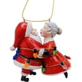thumbnail image 5 of Santa and Mrs Claus Kissing Wrapped in Lights Christmas Tree Ornament, 5 of 5