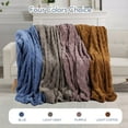 thumbnail image 5 of SUNNY HEAT Sherpa Blanket Twin Size 60''x80'' All-Season Lightweight Ultra Soft Bed Blanket Couch, Bed, Sofa, Travel Use, Gift, Denim Blue, 5 of 6