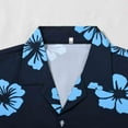thumbnail image 4 of MADHERO Men's Hawaiian Shirts Casual Funny Print Short Sleeve Button Down Beach Shirts Navy Blue Blue Floral Size S, 4 of 7