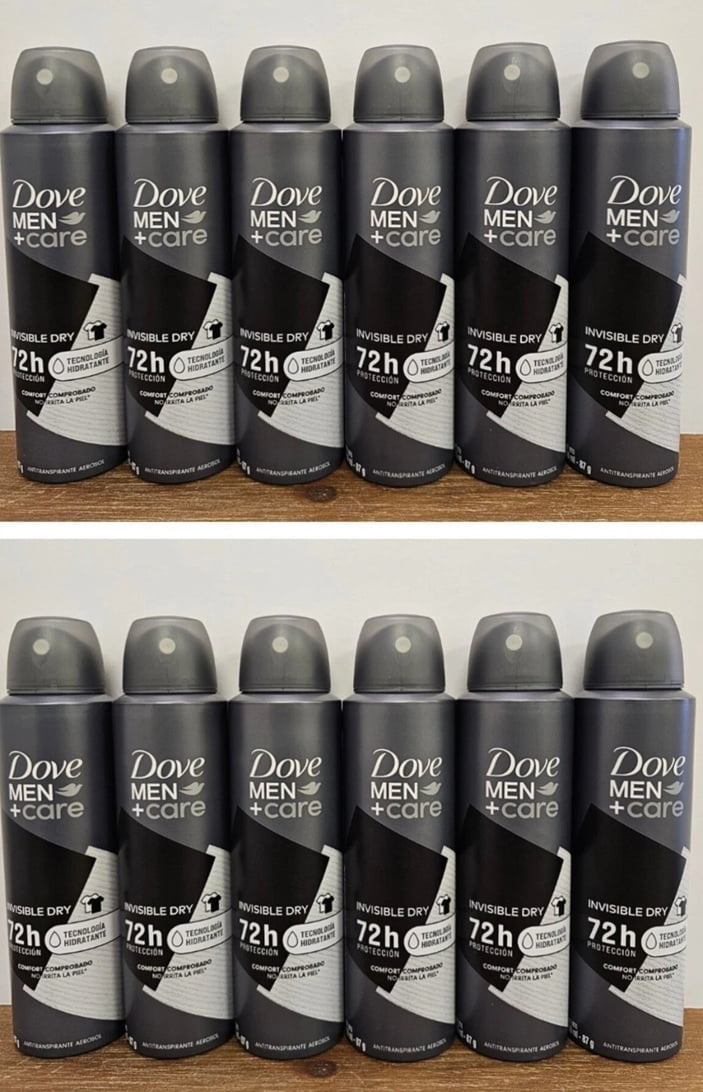 New 12Pk Dove Men+Care Invisible Dry 72hr Anti Perspirant Deodorant Spray 150ML