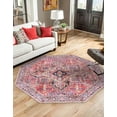 thumbnail image 3 of Unique Loom Timeless Collection Area Rug - Simon (7' 6" Octagon Red/Teal), 3 of 8