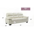 thumbnail image 4 of Modern Minimalist Leather 3-Seater Sofa 78"W with Durable Pocket Coil Spring, 4 of 5
