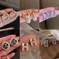 thumbnail image 2 of Letras europeas y americanas en inglés perlas diamantes de agua exageran la personalidad de moda pendientes Gao Jiahui unisex, 2 of 2