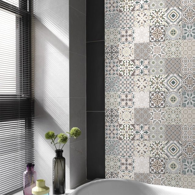 20 piezas autoadhesivas de azulejos diagonales para suelo pegatinas de pared (ET105 20x20cm)