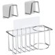 thumbnail image 1 of Soporte adhesivo para cepillos Soporte para esponjas, Soporte para fregadero 2 en 1, Acero inoxidable a prueba de óxido extraíble Impermeable para esponjas, 1 of 5