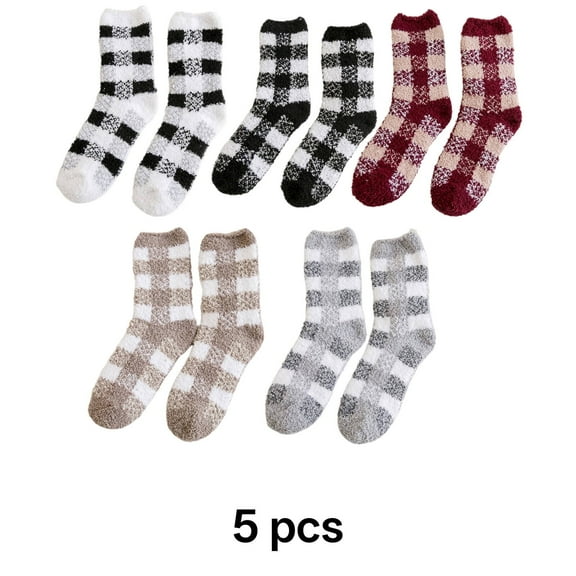 TELOLY Fuzzy Socks for Women,Plush Socks Fluffy Socks,Comfortable Wear Slipper Socks,Multicolor