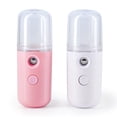 thumbnail image 1 of 2 piezas 30 ml Mini humidificador facial pulverizador facial portátil USB recargable práctica máquina de cuidado de la piel (blanco y rosa), 1 of 5