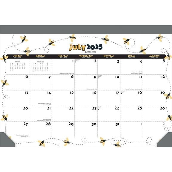 Busy Bees | 2026 14x10" 18 Months Academic Desk Pad Calendar | July 2025 - December 2026