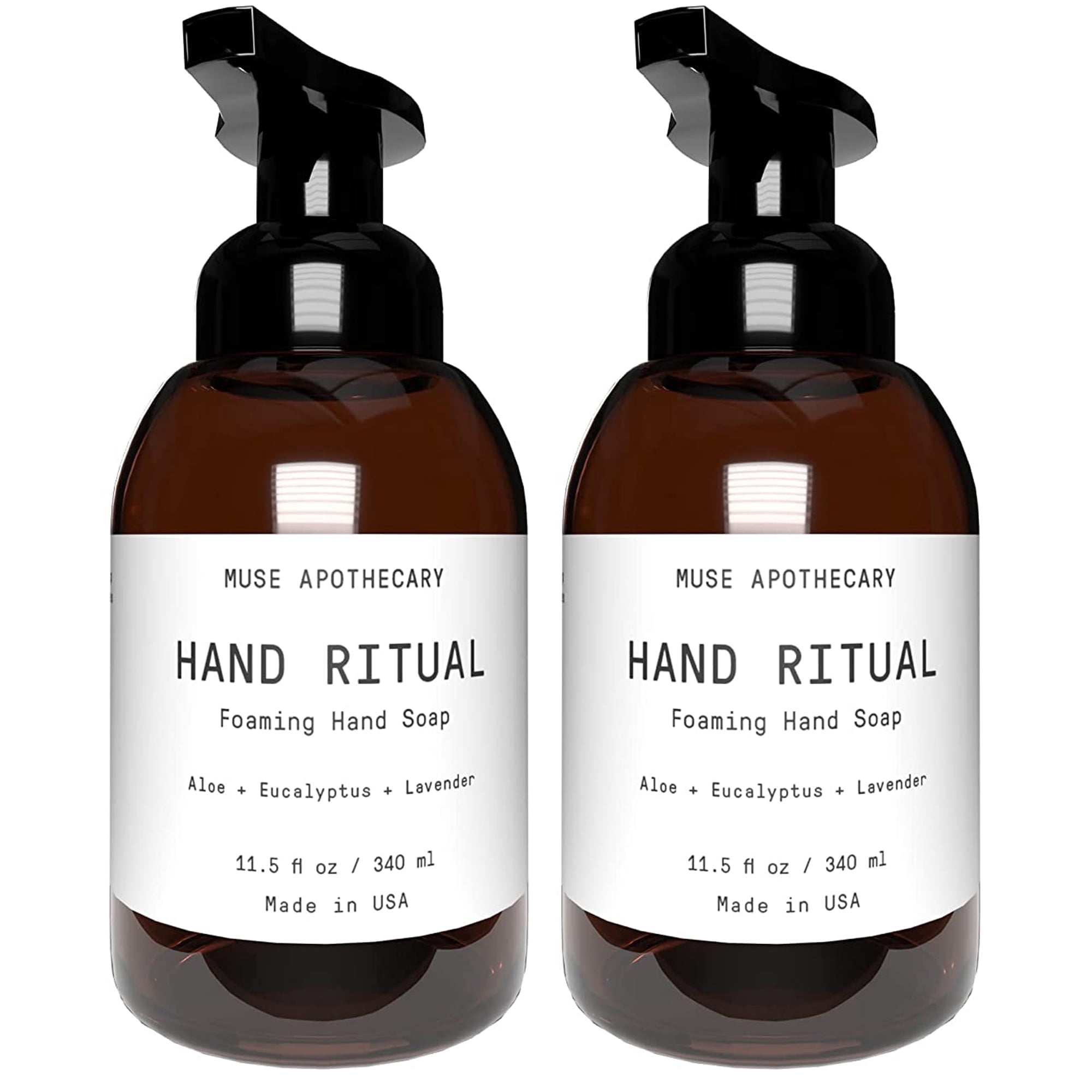 Muse Apothecary Hand Ritual Luxury Aromatherapy Foaming Soap with Eucalyptus, Aloe Vera & Lavender Oil, 11.5 Oz 2-Pack