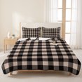 thumbnail image 3 of Twin XL Quilt Set 68''x98'', Black Plaid Lightweight Bedspread Coverlet Set with 2 Pillow Shams, Vintage Country Gray Buffalo Check Gingham Breathable All Season Quilt Bedding for Dorm/Guest Room, 3 of 9