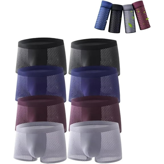 Bamboo Fiber Boxer Briefs - 2025 Upgrade Box Hero Mens Underwear, Built-in with 3D Pouch Soft Underwear for Men