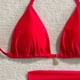 thumbnail image 4 of Trajes de baño Amzcrzy Tankini para mujer, trajes de baño, trajes de baño, bikini de control de abdomen, conjunto de bikini de dos piezas de color sólido para mujer con sujetador acolchado rojo, S, 4 of 4