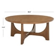 thumbnail image 4 of SAFAVIEH Couture Sasha Mid-Century Round Oak Veneer Coffee Table, Medium Oak, 4 of 12