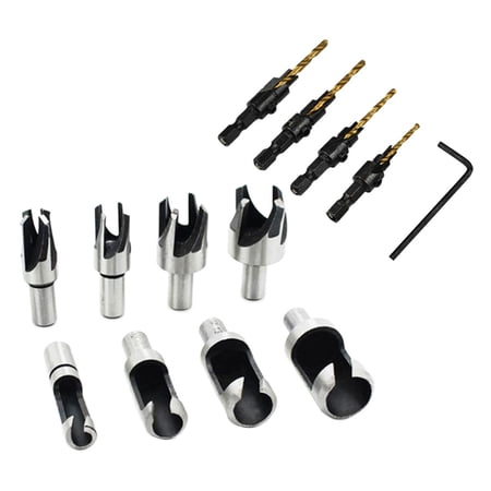 

Wood Plug Cutting Tool Bit 5/8 3/8 Woodworking Cork Bit 8pc+4pc