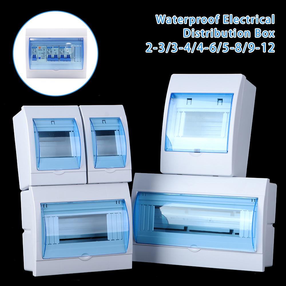 Waterproof Indoor Wall Mount Circuit Breaker Distribution Protection Box Plastic Boxes Electric Transparent Cover Project Case 4-6WAYS