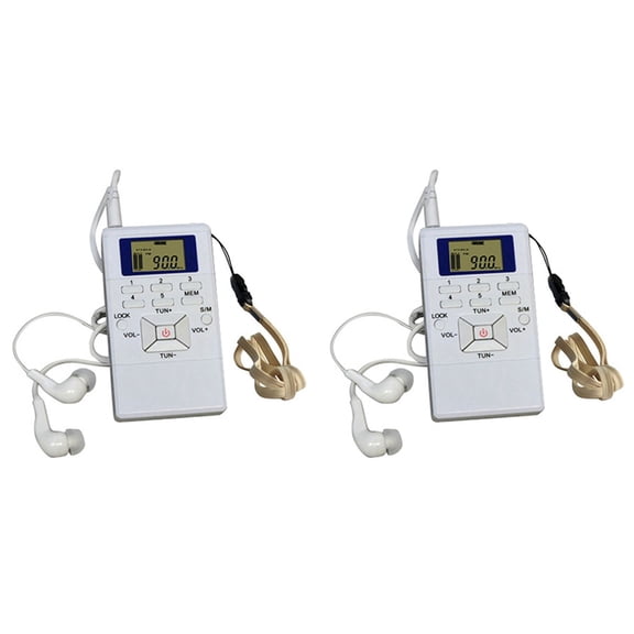 2X Digital Fm Radio Mini Speaker Portable Receiver Display Single Band Music Player Led Display White