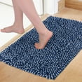 thumbnail image 2 of Unique Bargains Non Slip Absorbent Chenille Bathmat Washable Soft Bath Rug Blue 17" x 24", 2 of 7