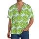 thumbnail image 1 of Balery Green Lemon Slices Camisa Casual de Manga Corta con Botones para Hombre, Texturizada, Estilo Cubano, para Playa, Verano-4X-Large, 1 of 5