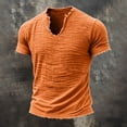 thumbnail image 2 of JULMCOMO Cotton Linen T Shirts for Men Distressed Raw Fringe V Neck Short Sleeve Regular Casual Shirt Summer Classic Tees Saffron 3XL, 2 of 5