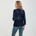 thumbnail image 6 of UTSJKR Women's Lace Cardigan 3/4 Sleeve Open Front Crochet Sheer Shrugs Floral Hollow Dressy Casual Plus Size Coverups Dark Blue XXXL, 6 of 6