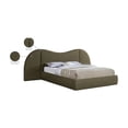 thumbnail image 2 of Meridian Furniture Everest Olive Green Boucle Fabric Queen Bed, 2 of 7