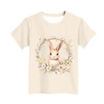 thumbnail image 3 of T Shirt for Girls Happy Easter Shirt Bunny Rabbit Graphic Tees Crewneck Short Sleeve Pullover Tops Size 3-15, 3 of 5
