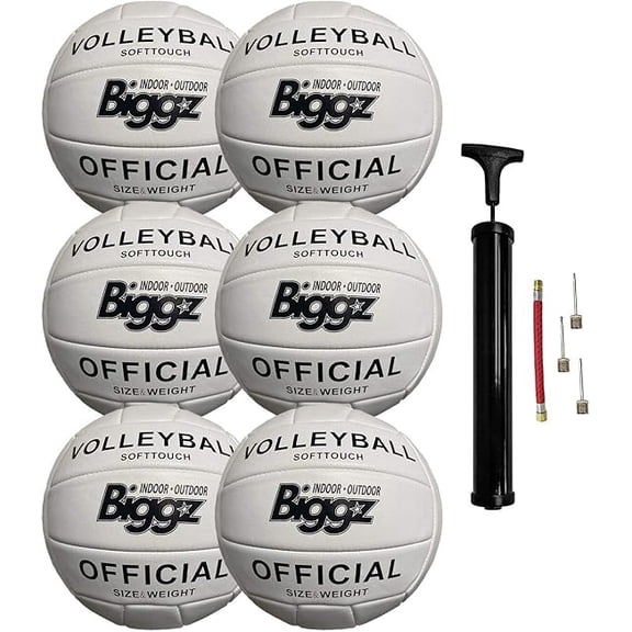 Biggz (6 Pack) Volleyballs - Soft Touch Leather - Indoor/Outdoor