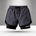 thumbnail image 4 of MYAOYI Men's 2 in 1 Swim Trunks Solid Color Quick Dry Running Shorts with Liner, 4 of 6