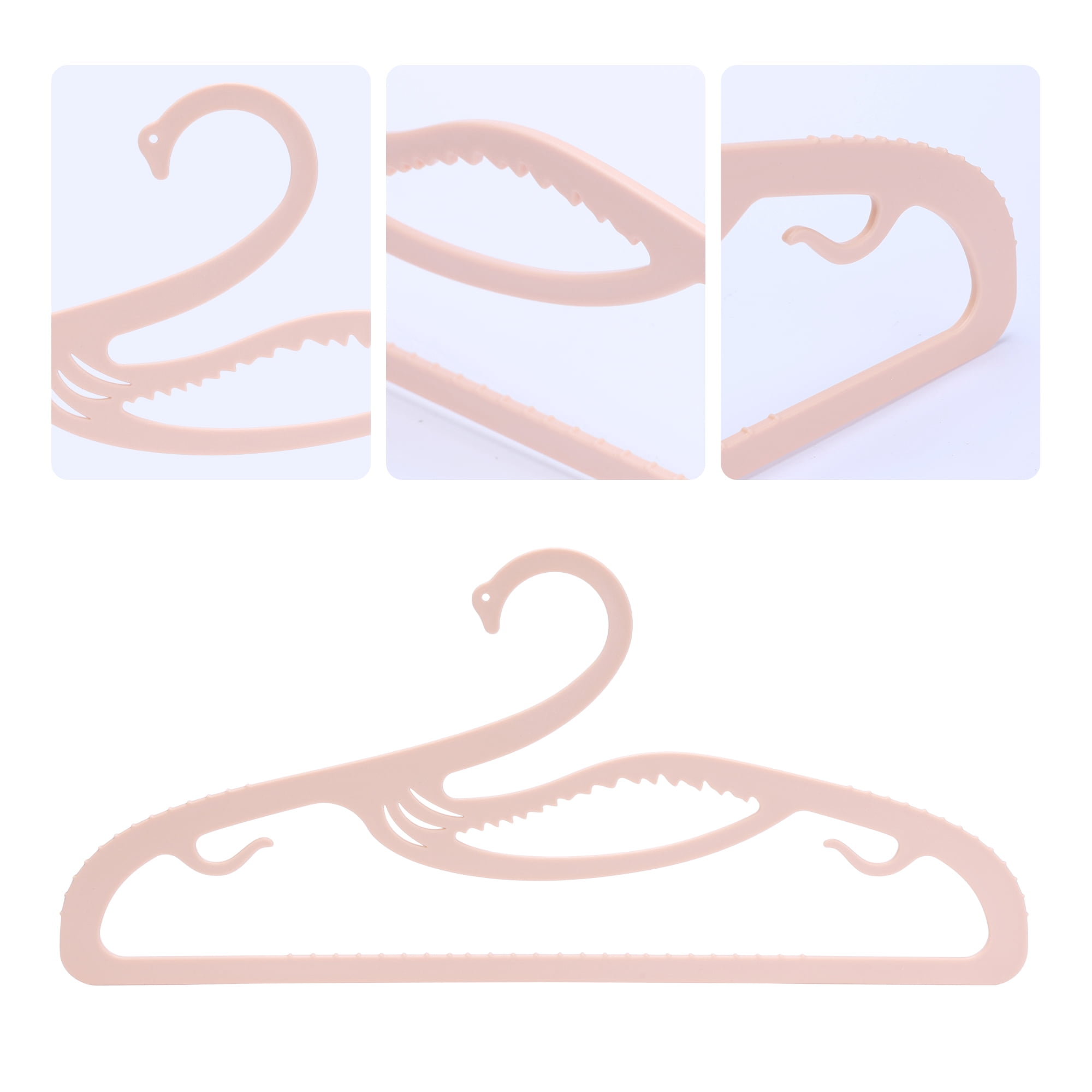 Unique Bargains Plastic Non-Slip Hangers Durable Clothes Hangers 10 Pcs Light Pink