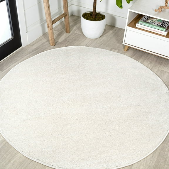 JONATHAN Y SUPERSOFT 5' Round Area Rug, Haze - Ivory, SEU100T-5R