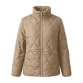 thumbnail image 4 of Ghalytn Women's Quilted Jacket Stand Collar Full Zip Lightweight Puffer Coat Long Sleeve Outerwear, 4 of 8