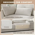 thumbnail image 5 of 124" Cloud Sectional Sofa with Wireless Charging and Storage Console, Modern L-shaped Cloud Couch with Pull-Out Drawer and Movable Ottoman, 4-Seat Chenille Sleeper Sofa for Living Room, Beige, 5 of 7