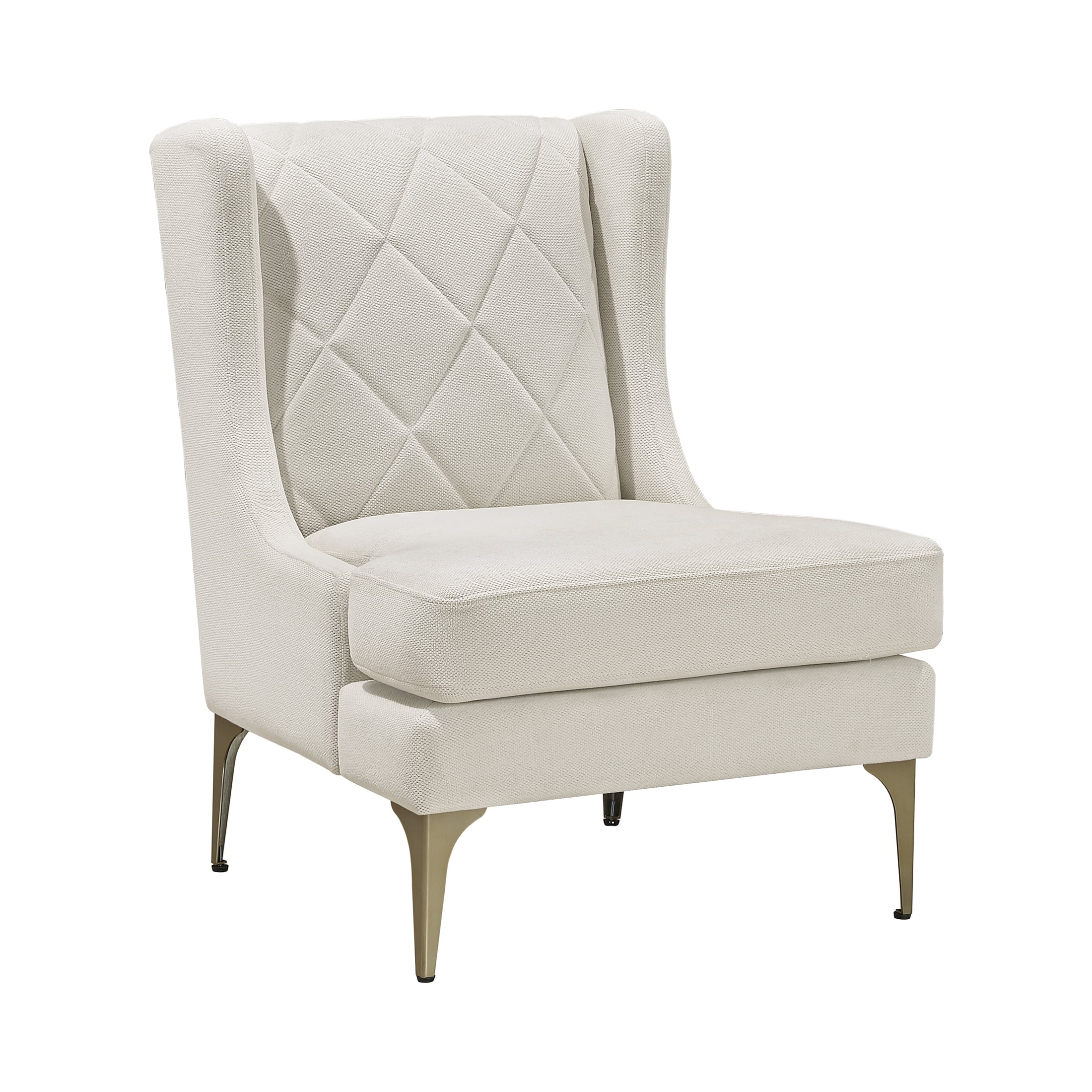 OakvillePark Emberhollow Chenille Wingback Accent Chair with Metal Legs, Taupe