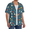 thumbnail image 2 of Sikiie Sports Ball Men's Cuban Shirt, Hawaiian Shirts, Business Casual Button Down Shirts, Short Sleeve Shirt-3X-Large, 2 of 5