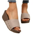 thumbnail image 4 of Wowcloth Women's Wedge Roman Sandals – Slip-On Casual Beach Slides with Thick Sole for Summer Comfort, 4 of 6