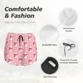 thumbnail image 6 of Lsque pink Scarf bear Printed Women's Running Shorts with Liner Pockets,Elastic Quick Dry Workout Athletic Gym Yoga Shorts,Womens High Waist Shorts-Large, 6 of 9
