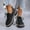 #085-Black, variant on Women's Retro Suede Loafers – Chunky Heel & Platform Mid Block Heel with Round Toe Slip-On Casual Shoes for Everyday Wear