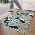 thumbnail image 4 of Green Boston Terrier and Flower Door Rugs,Washable Non Slip Door Mats Indoor,Decorative Door Mats,Entry Mat Indoor for Entrance,Bedroom,Kitchen,Bathroom,17"x30", 4 of 6