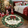 thumbnail image 5 of Christmas Rug under $5! Xqxayjr Christmas Tree Pattern Rug, Non-Slip Holiday Doormat, Circular Snowflake Design Floor Mat, Festive Living Room Entryway Carpet, 5 of 6
