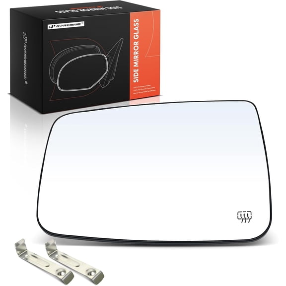 A-Premium Left Driver Side Heated Mirror Glass with Backing Plate Compatible with Dodge Ram 1500 2009-2010 & Ram 1500 2013-2022, 1500 Classic 2019-2024 - without Auto Dimming, Non-Towing Mirror
