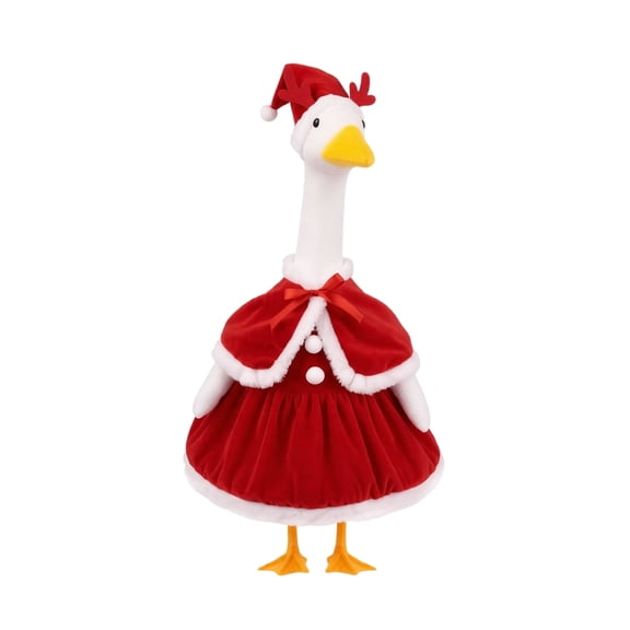 Holiday Porch Goose Outfit – Christmas Santa Costume for 23" Goose | Weatherproof Goose Clothes, Festive Lawn Decor for Garden Patio(K)