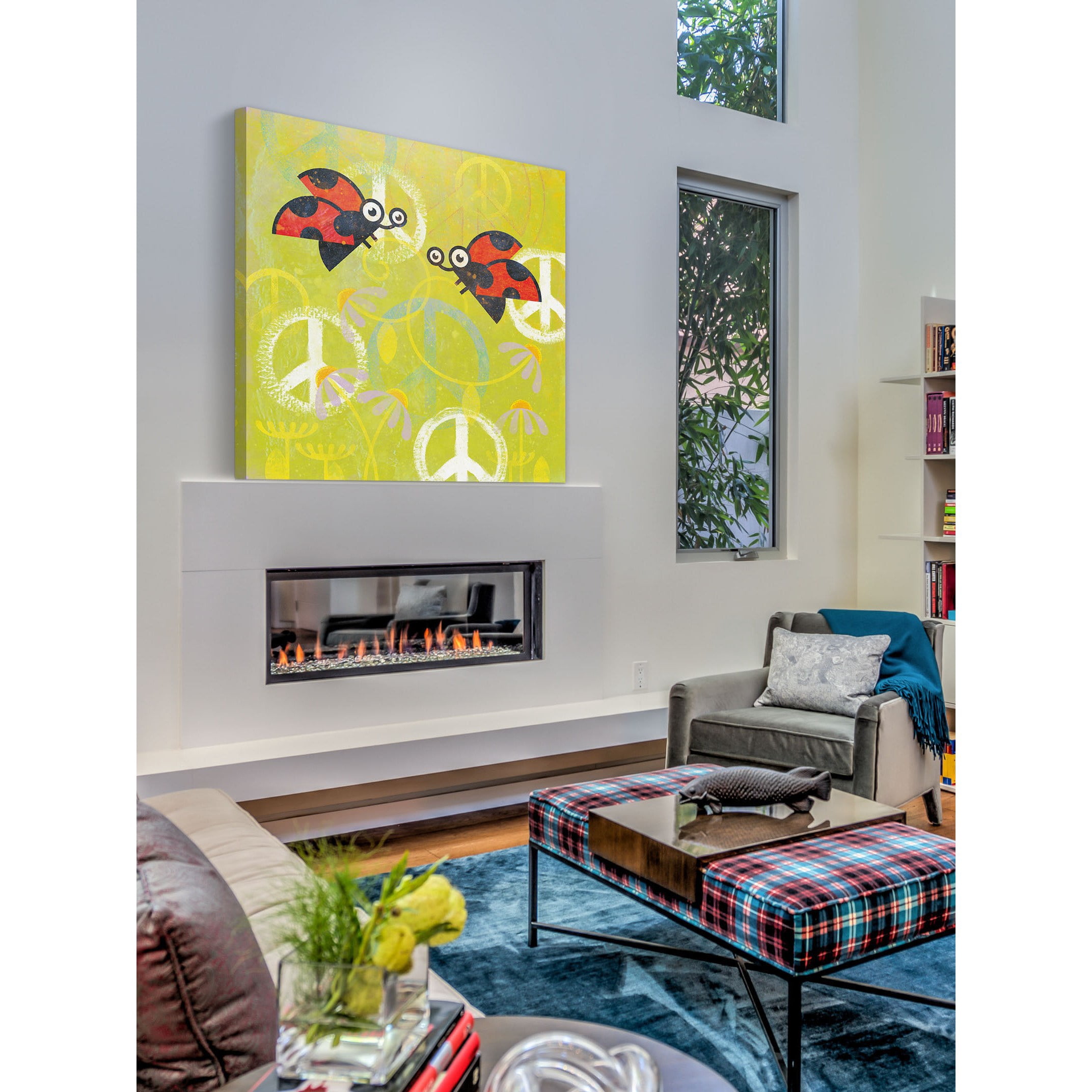 Marmont Hill "Peace Sign Ladybugs III" Painting Print on Canvas
