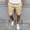 Khaki, variant on Summer Men's Retro Shorts Solid Color Casual Shorts Drawstring Elastic Waist Loose Shorts
